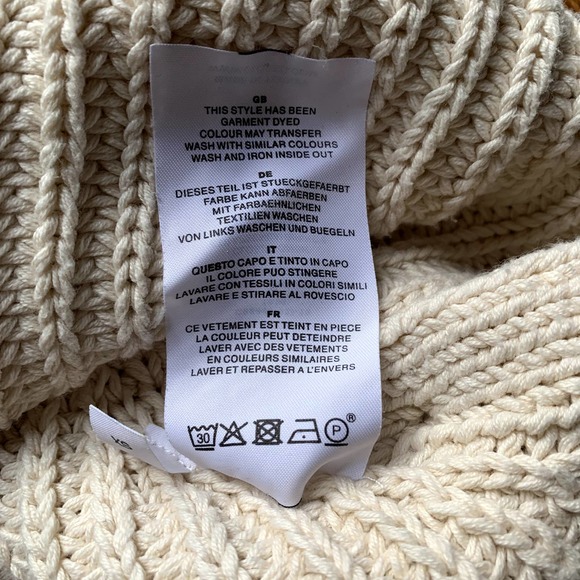 Closed Brand Cotton Button Detail Sweater Cream Chunky Knit XS - Picture 5 of 8